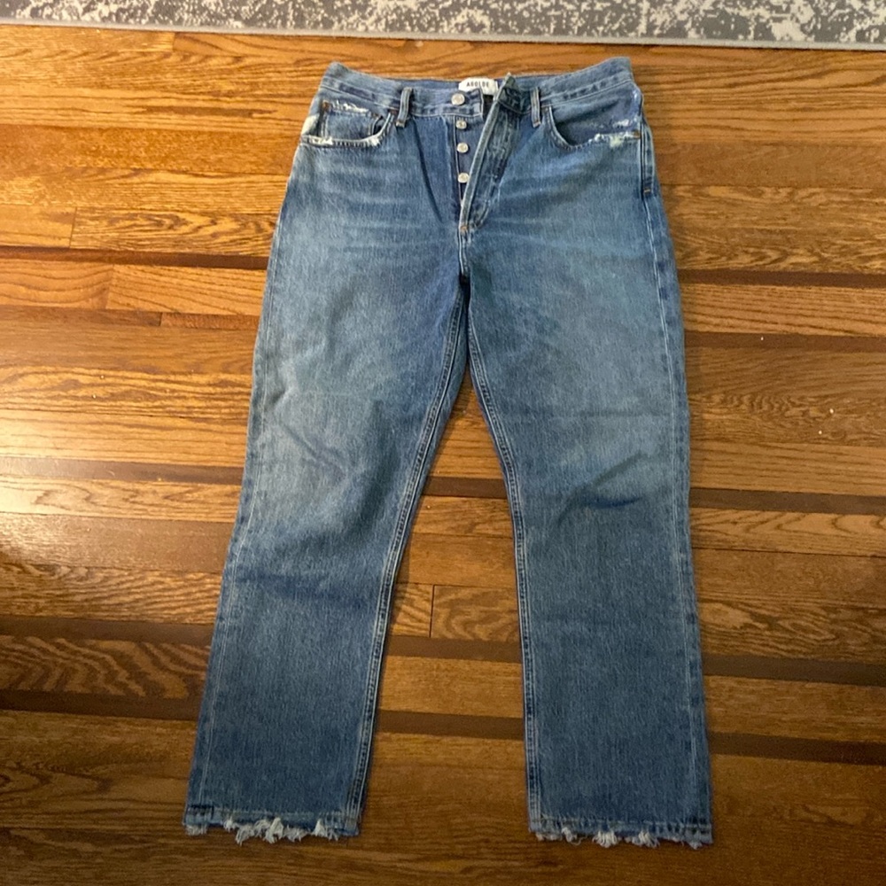 Agolde Riley High Rise Straight Crop.